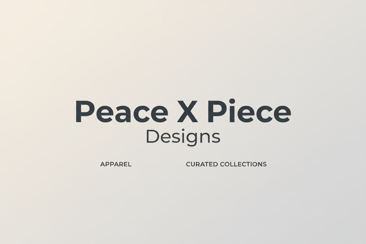 Straightforward clean banner for Peace X Piece Designs